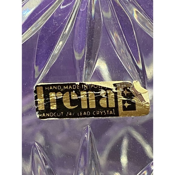 Vintage Lead Crystal Clear Cut Diamond Design Basket - Picture 4 of 15